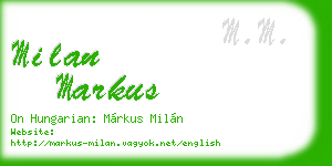 milan markus business card