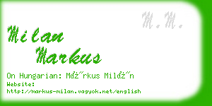milan markus business card